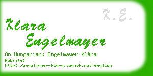 klara engelmayer business card